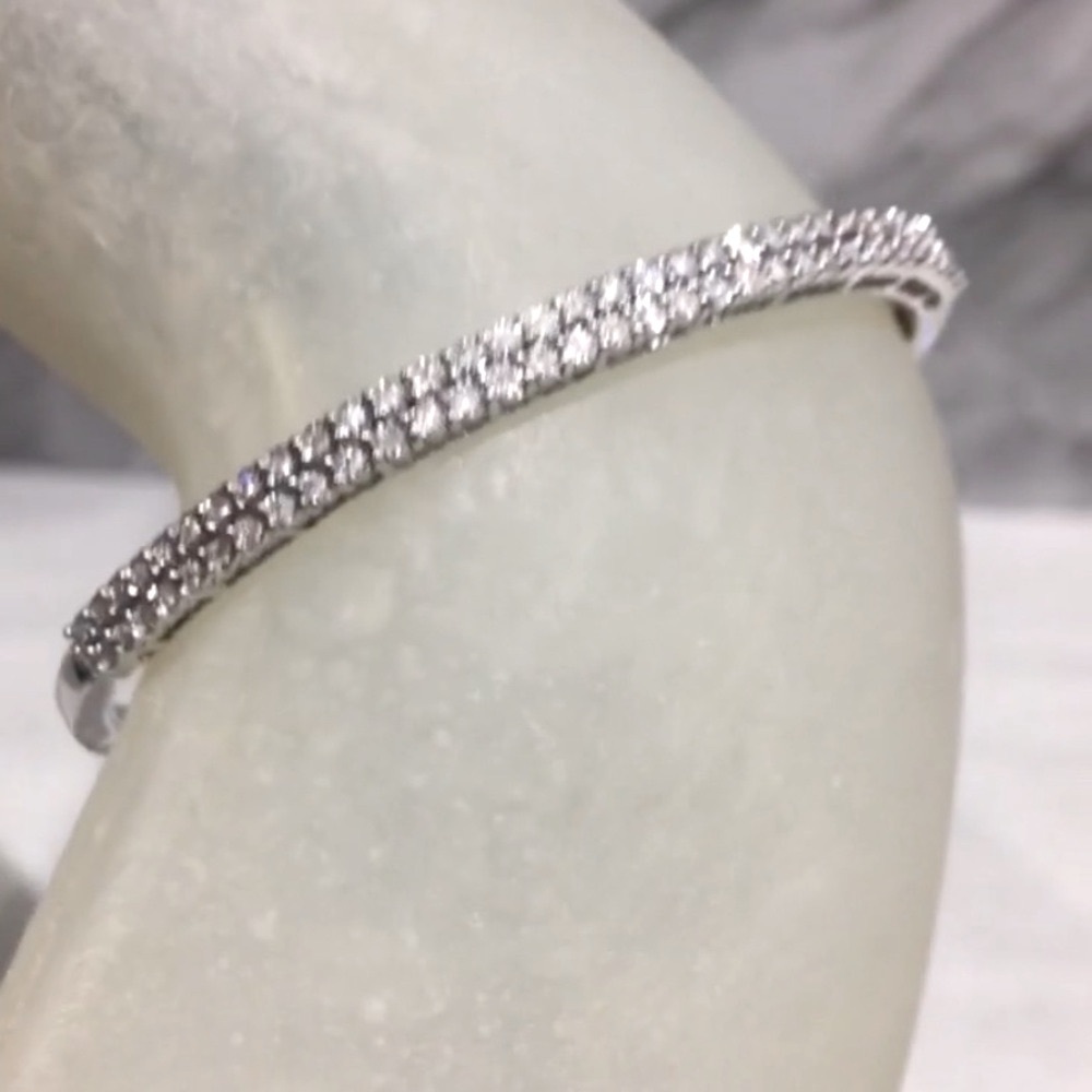 Effy Sterling Silver & 0.32 CT. T.W 66 Sparkling real Diamond bangle